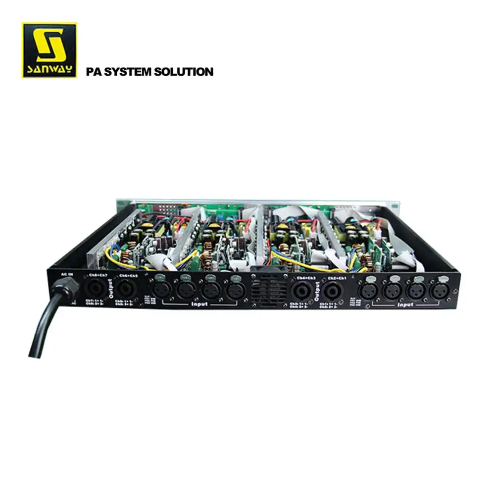 DA2508 1U 8x4500W светильник стерео усилитель мощности класса D для динамика|Сценическое