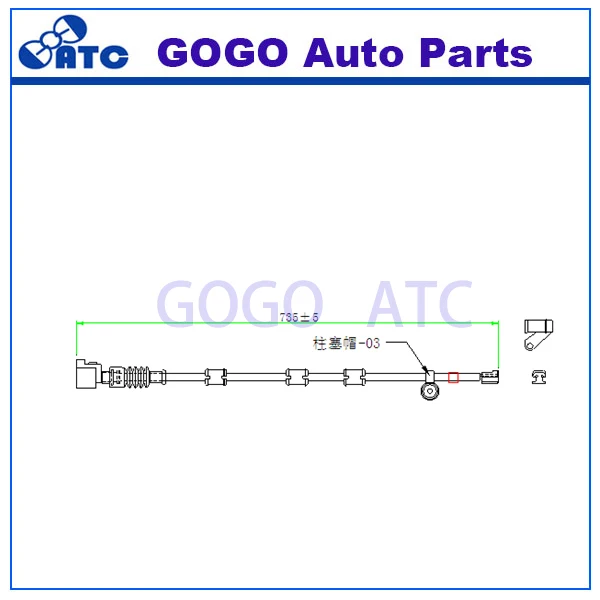 500 шт. L = 735 мм датчик износа тормозных колодок для LEXUS LS (UVF4 _ USF4 _) 460 OEM 47770-50100 |