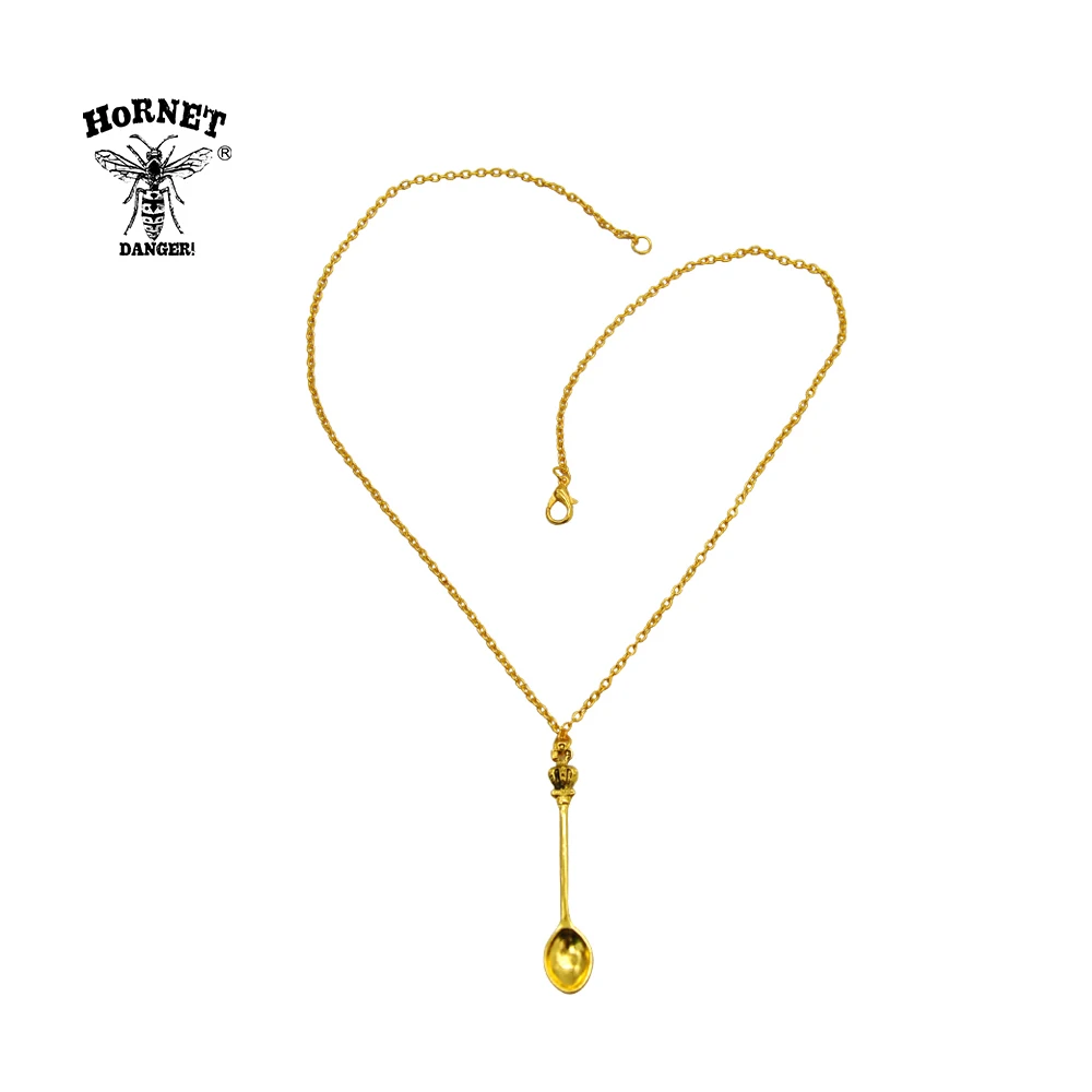 Роскошное ожерелье HORNET металлическая ложка с короной нюхатель хранитель порошок