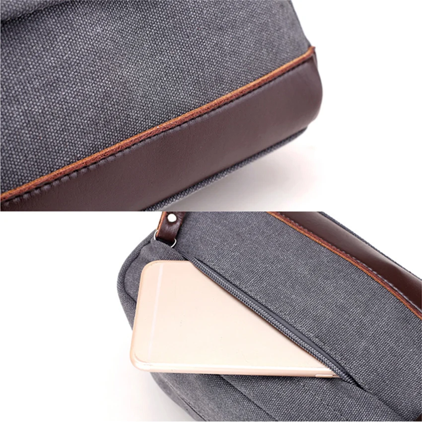 Холщовый клатч для мужчин повседневные Мини сумки Мужской винтажный кожаный