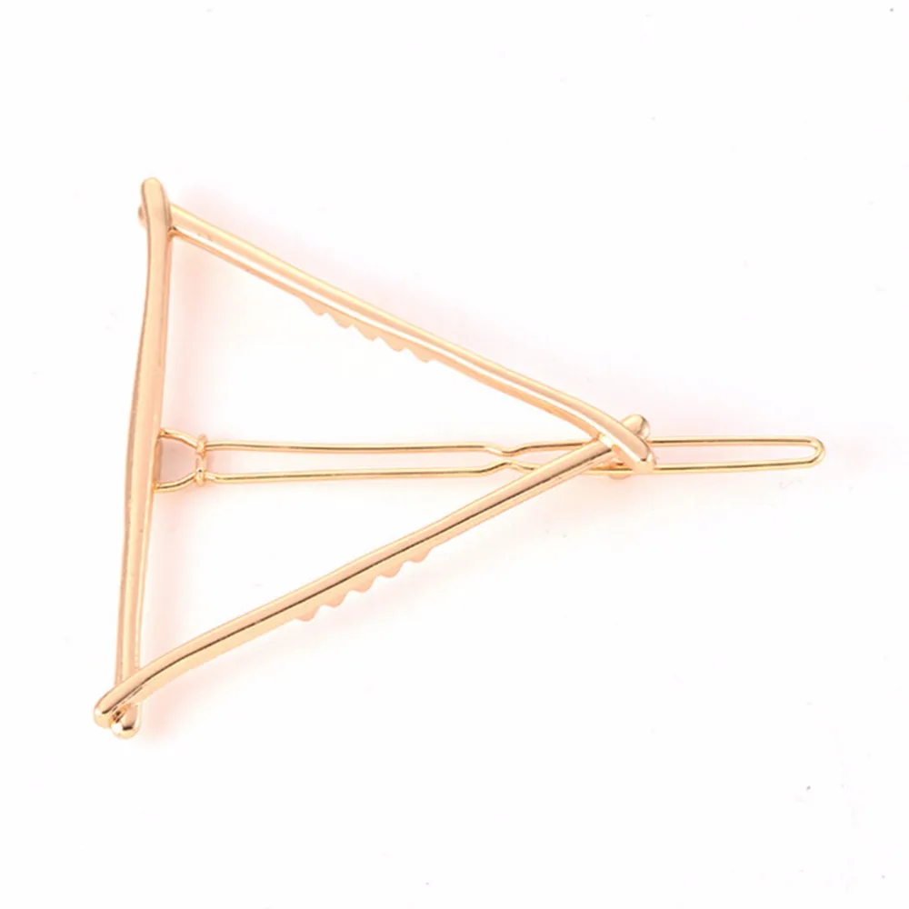 1Pcs Women fashion gold silver plated metal triangle hair clip jewelry for women accessories christmas gifts Wholesale |