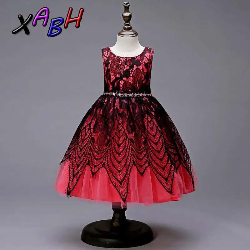 Children's dress princess lace Costume performance clothing Paillette Cotton Casual Summer Floral Sundress Party | Детская одежда и