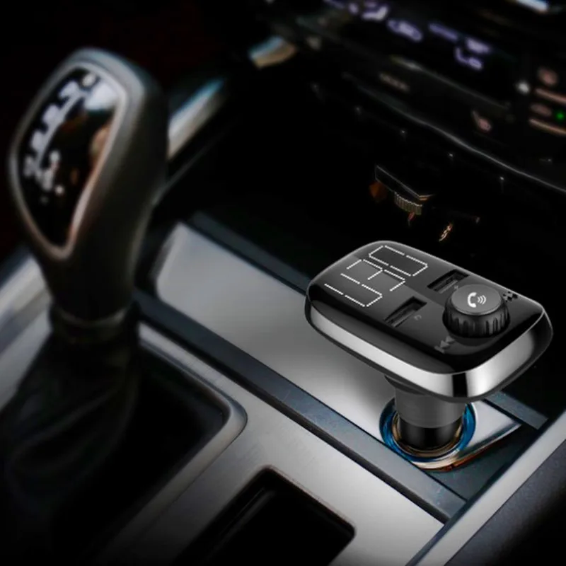 Большой Экран FM передатчик Беспроводной Bluetooth Handsfree Car комплект MP3 аудио с двойное зарядное устройство USB Вход Выход TF карты U диск плеер