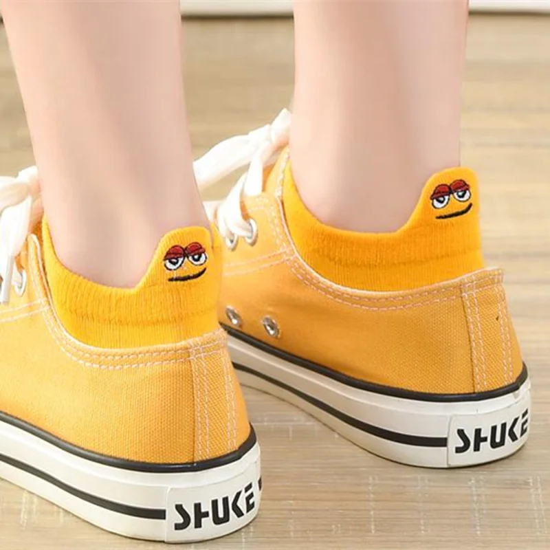 Korean Spring Summer 3pairs/lot Women Cotton Socks Breathable Thin Cute Funny Sesame Street Cartoon Sox Kawaii Hot Sale | Женская одежда