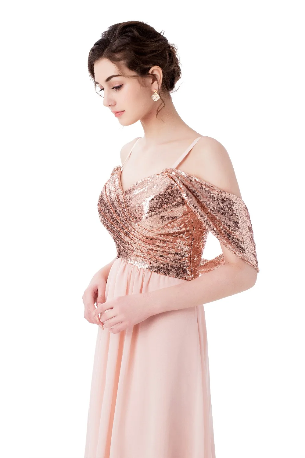 Elegant A Line Sweetheart Sleeveless Sequined Convertible Long Bridesmaid Dress vestido de festa Abendkleid Party Birthday | Свадьбы и