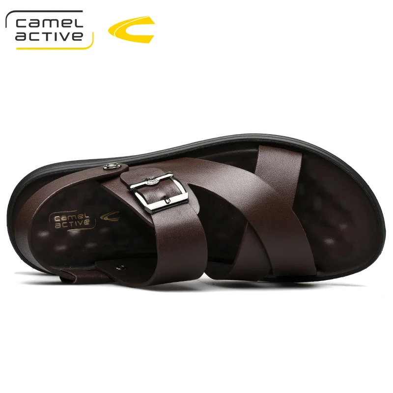 Camel Active/ г. Новые мужские сандалии модная пляжная обувь из натуральной кожи в британском стиле мужские повседневные массажные Нескользящие тапочки на плоской подошве