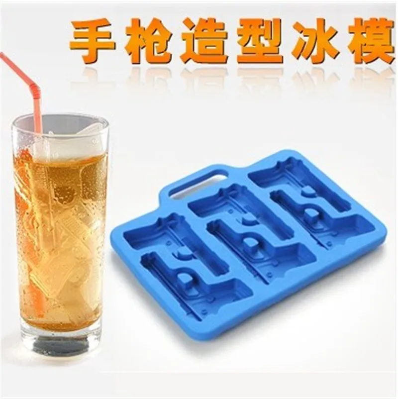 Free shipping 50pcs FEDEX Creative Pistol shape ice mold/Fashion tray/Handgun Silicon mould | Дом и сад