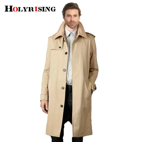 Honey Colour Holyrising Тренч, мужское повседневное пальто, тонкое длинное пальто на одной пуговице, ветровка, удобное, размер S-9XL, 18360-5 - Цвет: Honey Colour