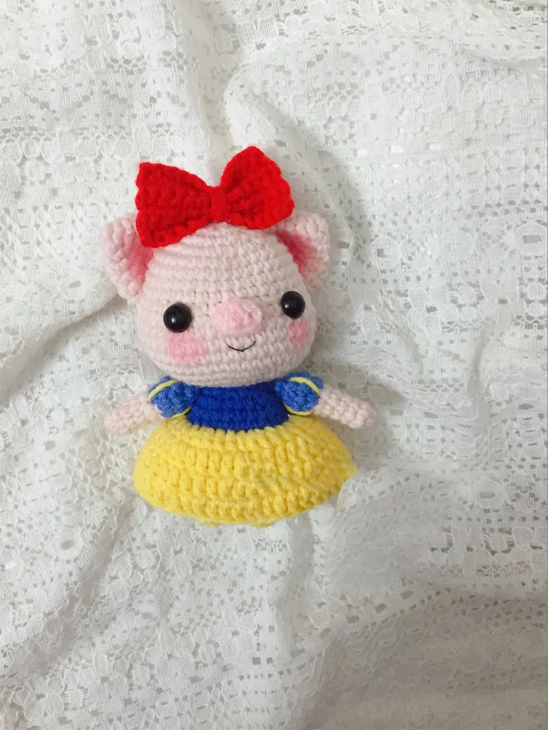 10*6 см Белоснежка одеваются свиньи крючки для вязания шерстью Amigurumi детские