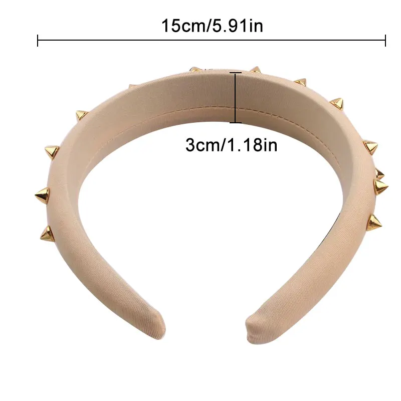 3cm Width Hair Hoop Padded Hearband Women Thick Sponge Headband Rivet Hairband Festival Party Accessories | Дом и сад