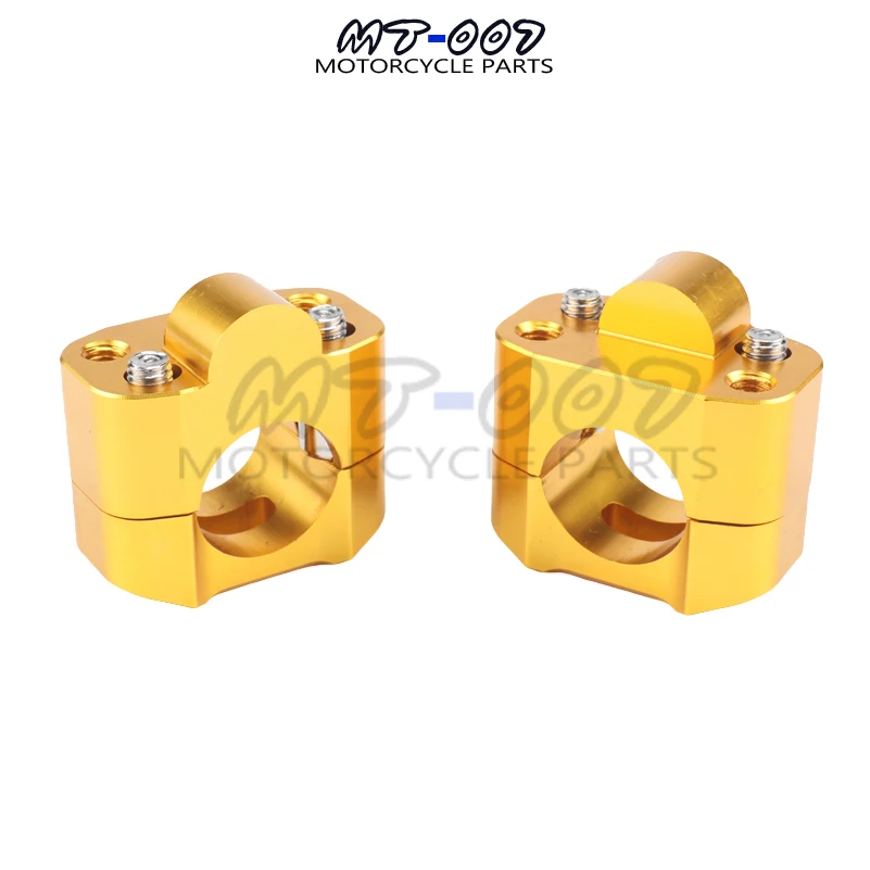 Gold CNC алюминиевый мотоцикл питбайк руль жир переходник для руля крепление стоячий зажим 7/" до 1 1/8 22 мм до 28 мм - Цвет: Gold