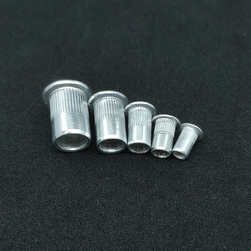 100 шт./компл. стандартный набор заклепочных гаек из алюминиевого сплава с плоской