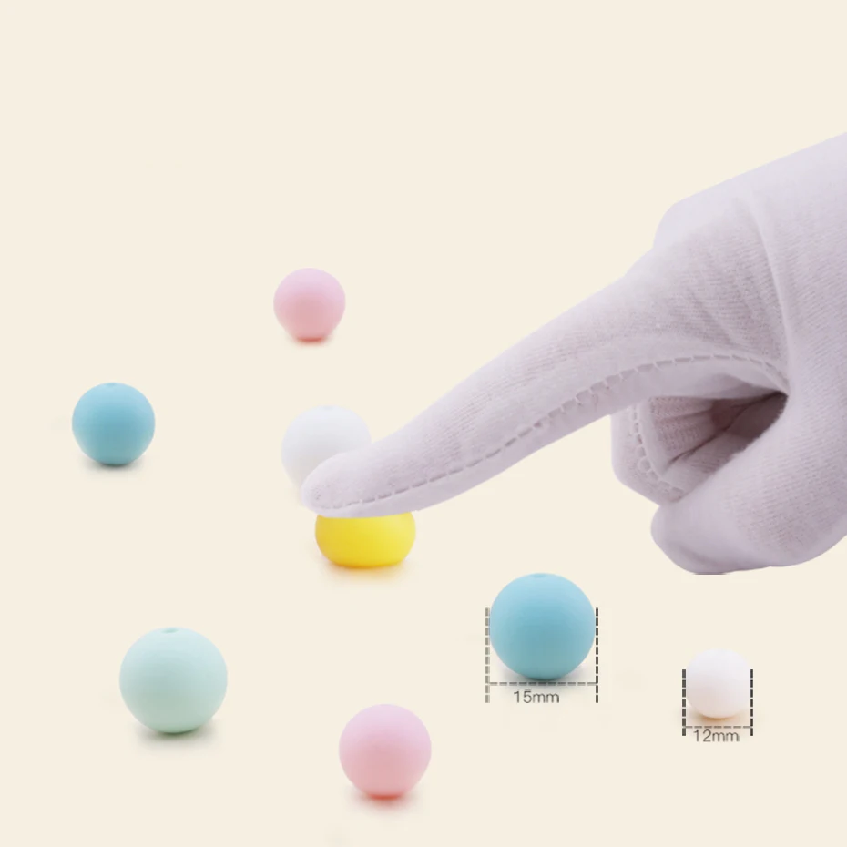 Bopoobo 30pc Silicone Beads 9mm Silicone Baby Teething Products Chews Pacifier Chain Clips Tiny Rodent Beads Baby Teethers Toys
