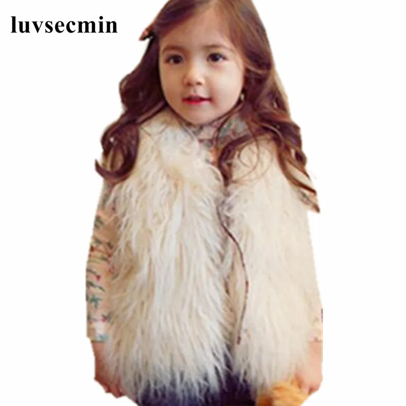 white vest tops Новинка года, весенний однотонный жилет из искусственной шерсти с мехом детский зимний жилет для маленьких девочек жилеты для девочек топы с бретельками, жилеты детская одежда, JW0237B - Цвет: white vest tops