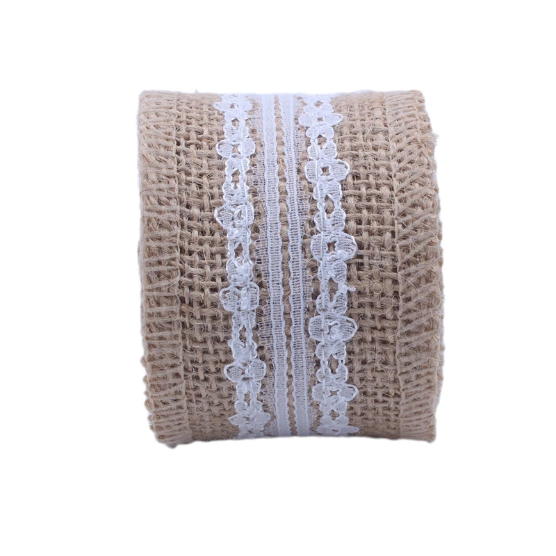 2 5 м Конопля с кружевной отделкой ленты деревенский Свадебный декор полосатые