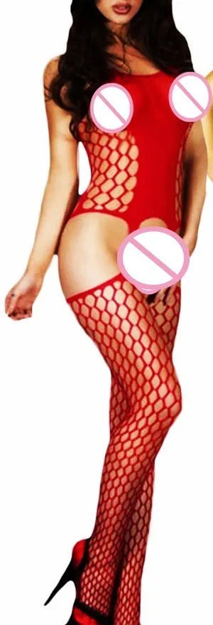open crotch red Женское сексуальное нижнее белье с открытой промежностью, большие размеры, женские облегающие колготки с вырезами, боди, Collant Femme, эротическое нижнее белье, QQ125 - Цвет: open crotch red