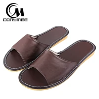 summer 2019 leather sandals flip flops men casual shoes indoor home slippers outdoor male beach sandals non slip bath slippers