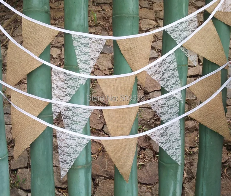 Рустикальная Мешковина Свадебные плакаты кружева мешковины ткань булочка
