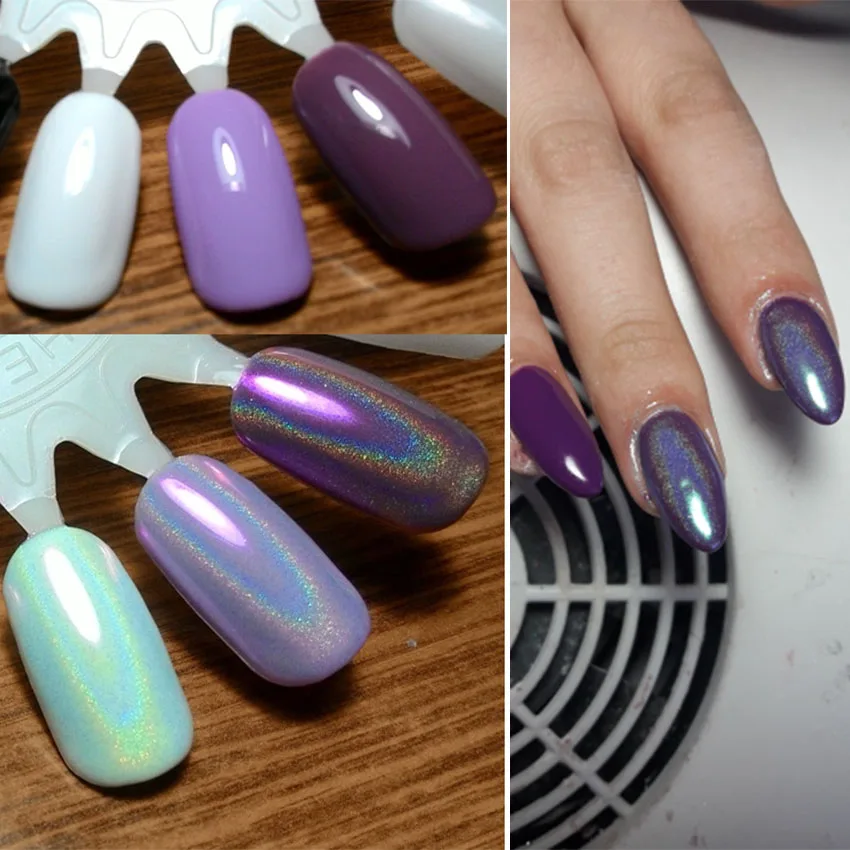 Голографический порошок с перламутровым блеском 1 коробка хромированный пигмент