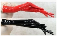 free shipping sexy winter warm fashion gloves womens adult wet look latex pvc leather fetish costume accessory 2 colors