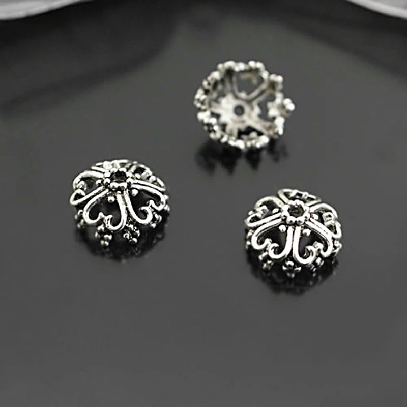 

(26937)50PCS 12MM Antique Style Zinc Alloy with Heart Beads Caps Jewelry Findings Accessories