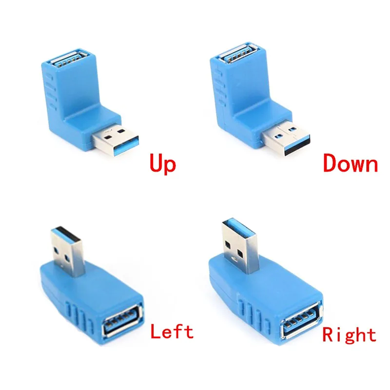 1 шт. Новый 90 градусов левый правый угловой USB 3 0 A адаптер Папа-мама разъем для