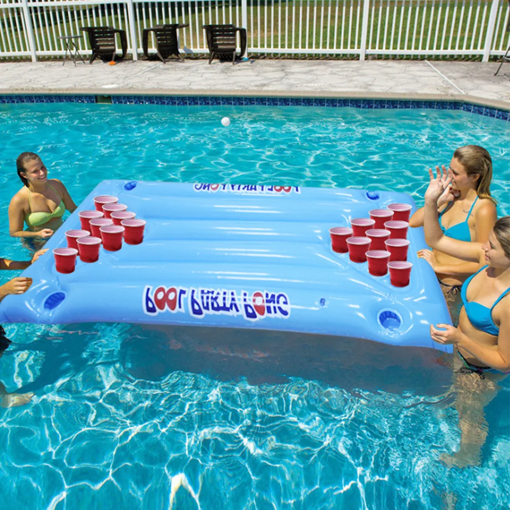 Бассейн пивной понг стол надувной матрас Ведёрко для льда синий Lounge Float 24