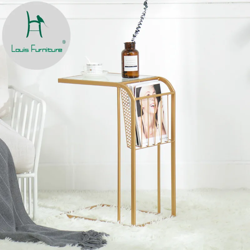 

Современная простая спальная тумбочка Louis Fashion, маленький прикроватный столик в скандинавском стиле, чайный столик, железный арт, диван