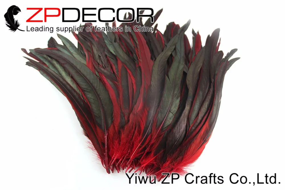 Zpdecor 100 шт./лот 30-35 см(12-14 дюймов) Хорошее качество краситель Красные хвостовые перья птиц для карнавальный Декор