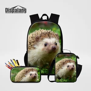 dispalang children backpackpencil case hedgehog print high school backpacks for primary students teenagers pencil bag ochila free global shipping