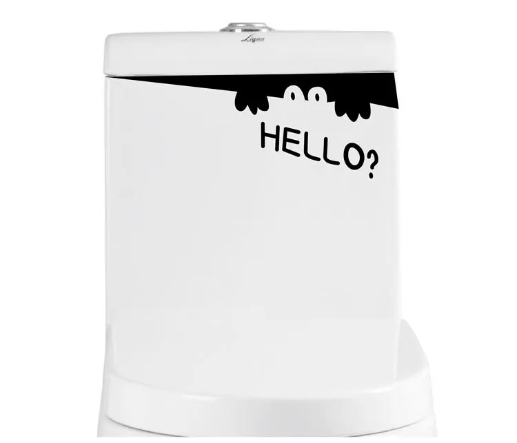 Бесплатная доставка наклейки для туалета с глазами съемные виниловые на стены