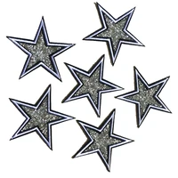5pcs diy hot transfer star beaded patches iron on rhinestones beading patch badge for clothes bags hats shoes decal accessories