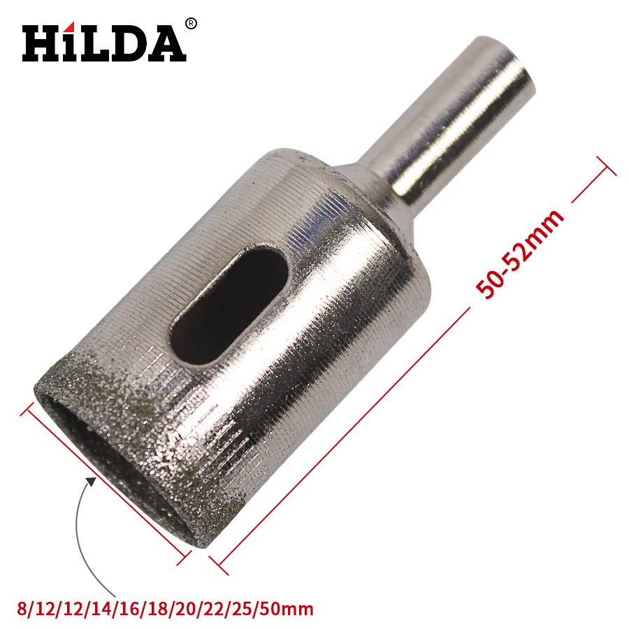 HILDA 10 шт./компл. 8 50 мм сверла с алмазным покрытием для резки инструментов плитки