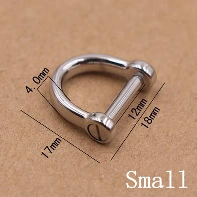 Small Stainless Латунь или Нержавеющая сталь резьбовое-хомут с круглым воротником для мальчиков и девочек застежками Якорная Скоба размер можно регулировать для ключевая цепь-Паракорд Браслет ремень аксессуары «сделай сам» - Цвет: Small Stainless