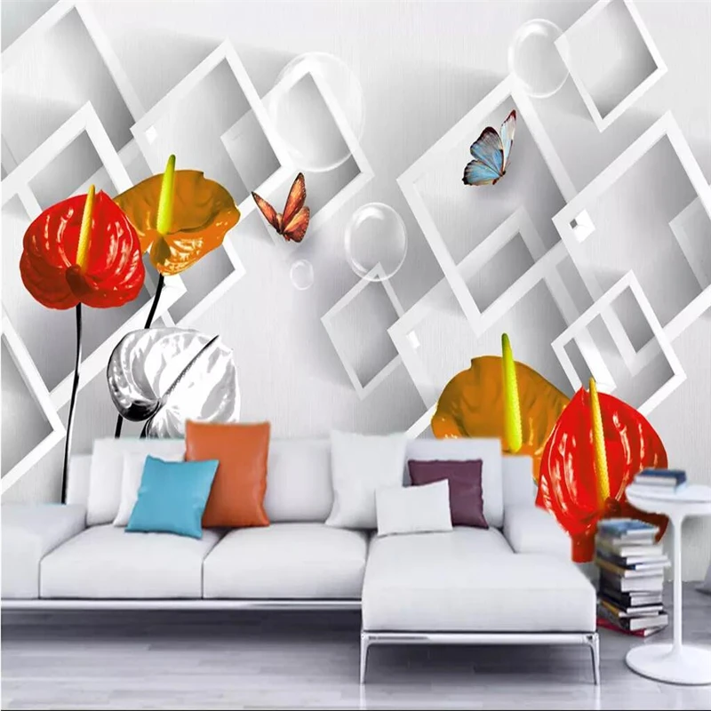 Decorative wallpaper Hd horseshoe butterfly 3D TV background wall painting | Обустройство дома