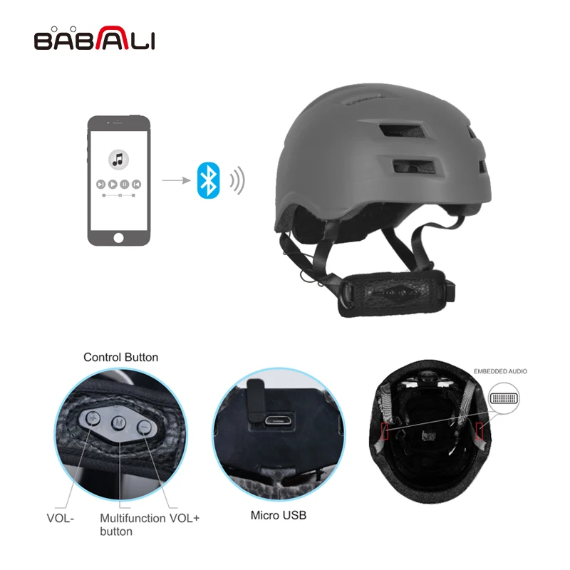 BABAALI хит продаж мужские и женские велосипедные умные Чехлы для шлема Bluetooth