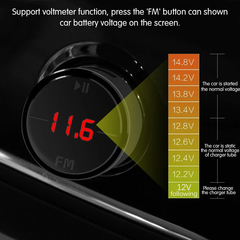 Автомобильный Bluetooth трансмиттер Onever с двумя USB портами 3 1 А|Автомобильный
