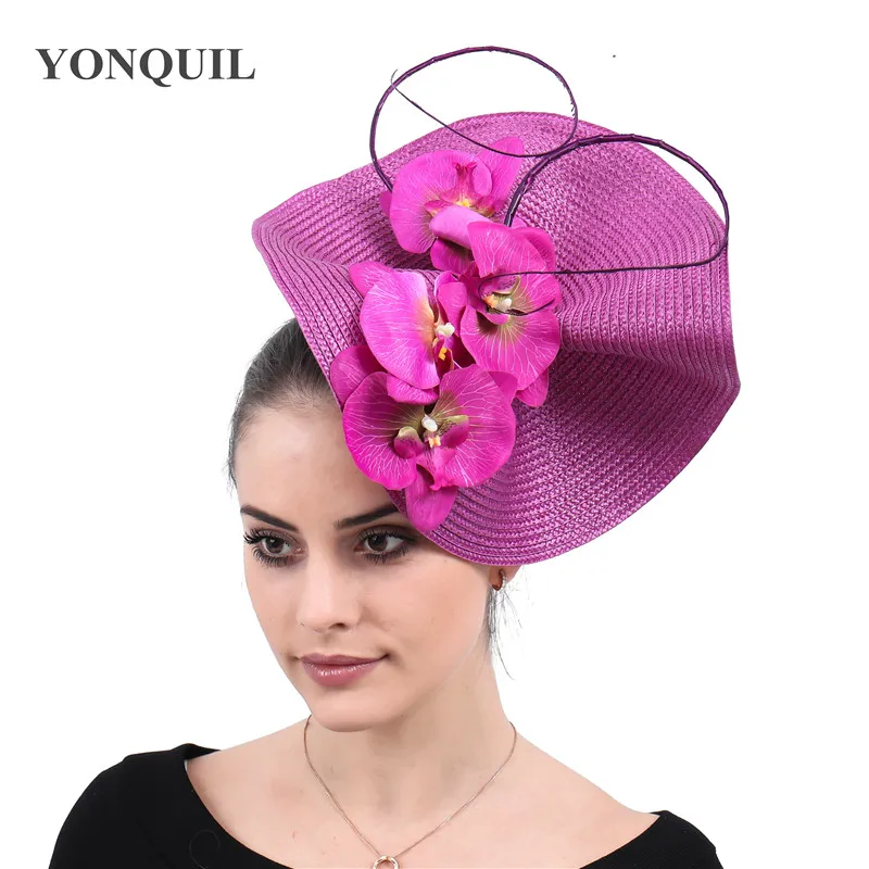 

New Style Fashion Women Wedding Fascinator Hat Floral Bridal Elegant Married Headpiece With Headbands Church Straw Headwear