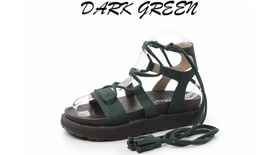 Женские сандалии Шлепанцы на плоской подошве со шнуровкой Летние пляжные