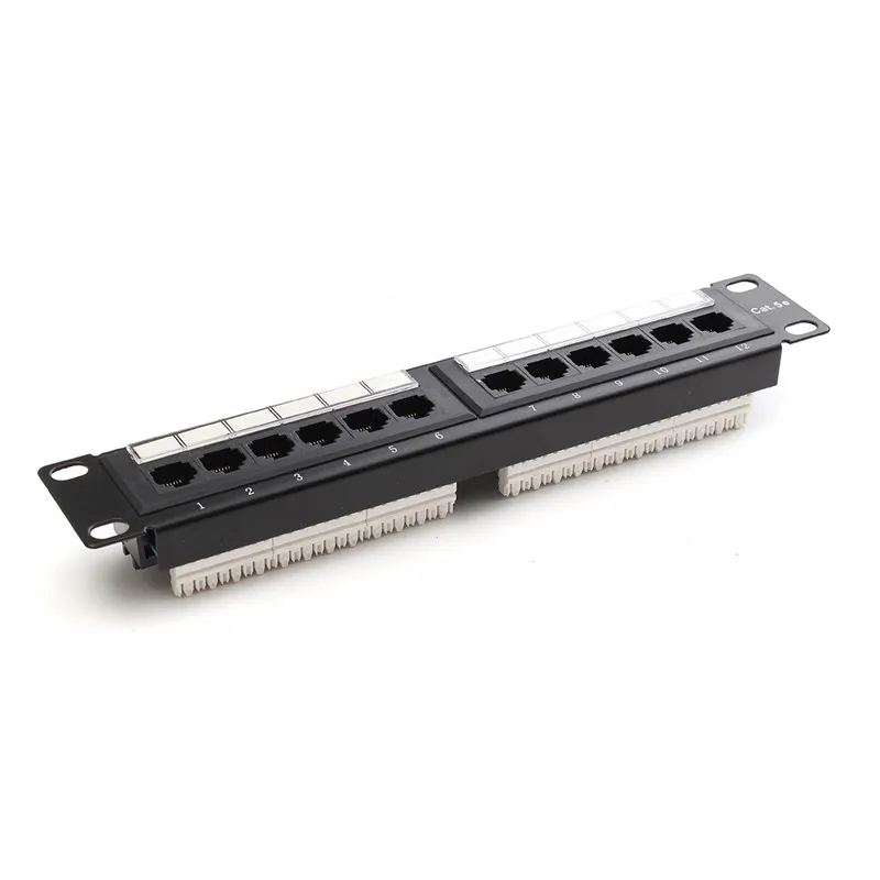 12 портов Cat6/Cat5e RJ45 патч-панель UTP Ethernet LAN сетевой адаптер стойка кабель настенный кронштейн разъем стойка инструмент