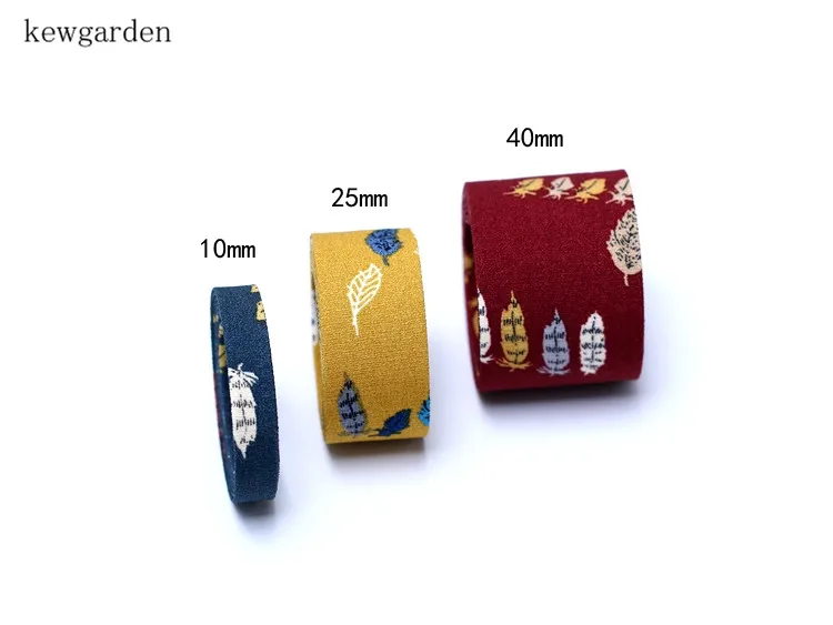 Kewgarden 25 мм 2 5 см печатные листья хлопчатобумажные многослойные тканевые ленты DIY