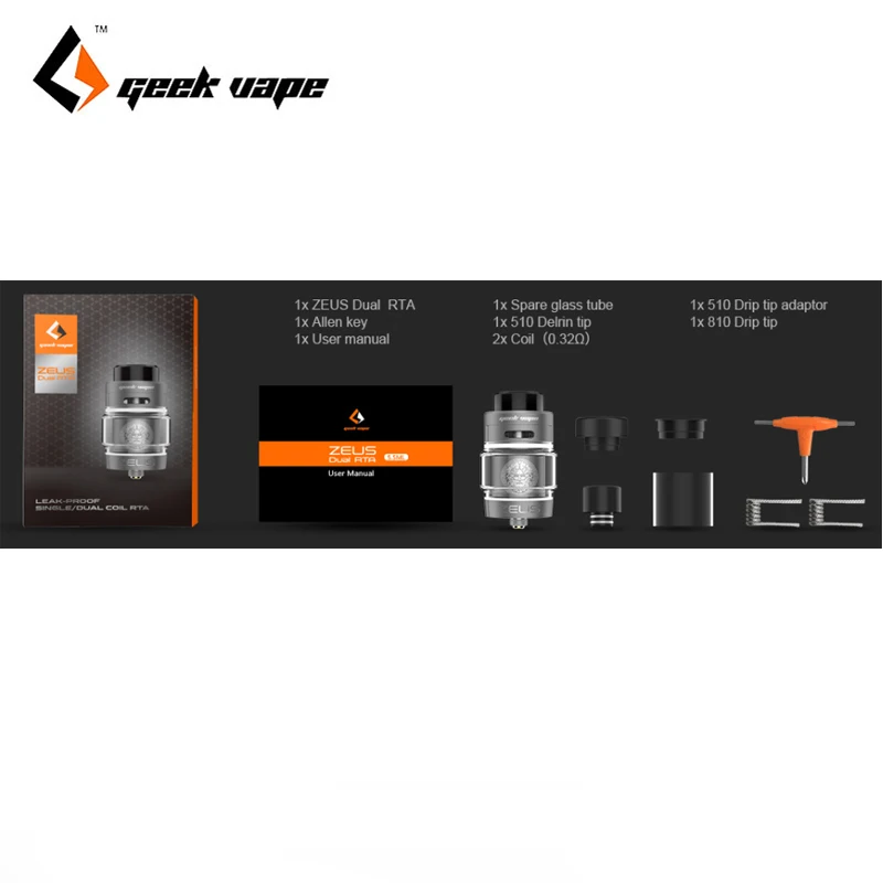 Атомайзер для электронных сигарет Geekvape Zeus Dual RTA емкость 5 мл герметичная система