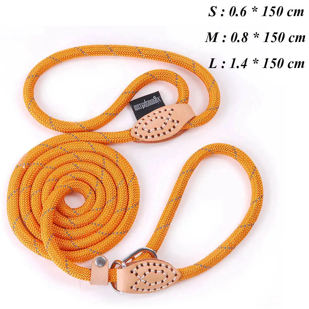 Collar Leash Orange Поводок для собак для больших собак поводки для домашних животных однотонный нейлоновый поводок для щенка для маленьких собак базовый поводок для домашних животных для собачьи продукты Домашние животные PY0237 - Цвет: Collar Leash Orange