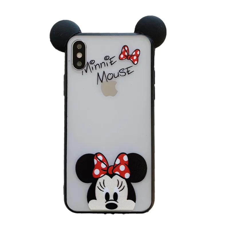 Super Cute Cartoon Cute Minnie Soft Siliocne Case For iPhone 7 8 6 6S Plus X XS Max XR Funda Ultrathin Cover Phone Cases