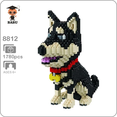 Husky Dog Розовый медведь Шиба порода собака кошка Хаски бульдог Бог богатства животное домашнее животное 3D модель алмаз Мини Строительные подарочные игрушечные блоки - Цвет: Husky Dog