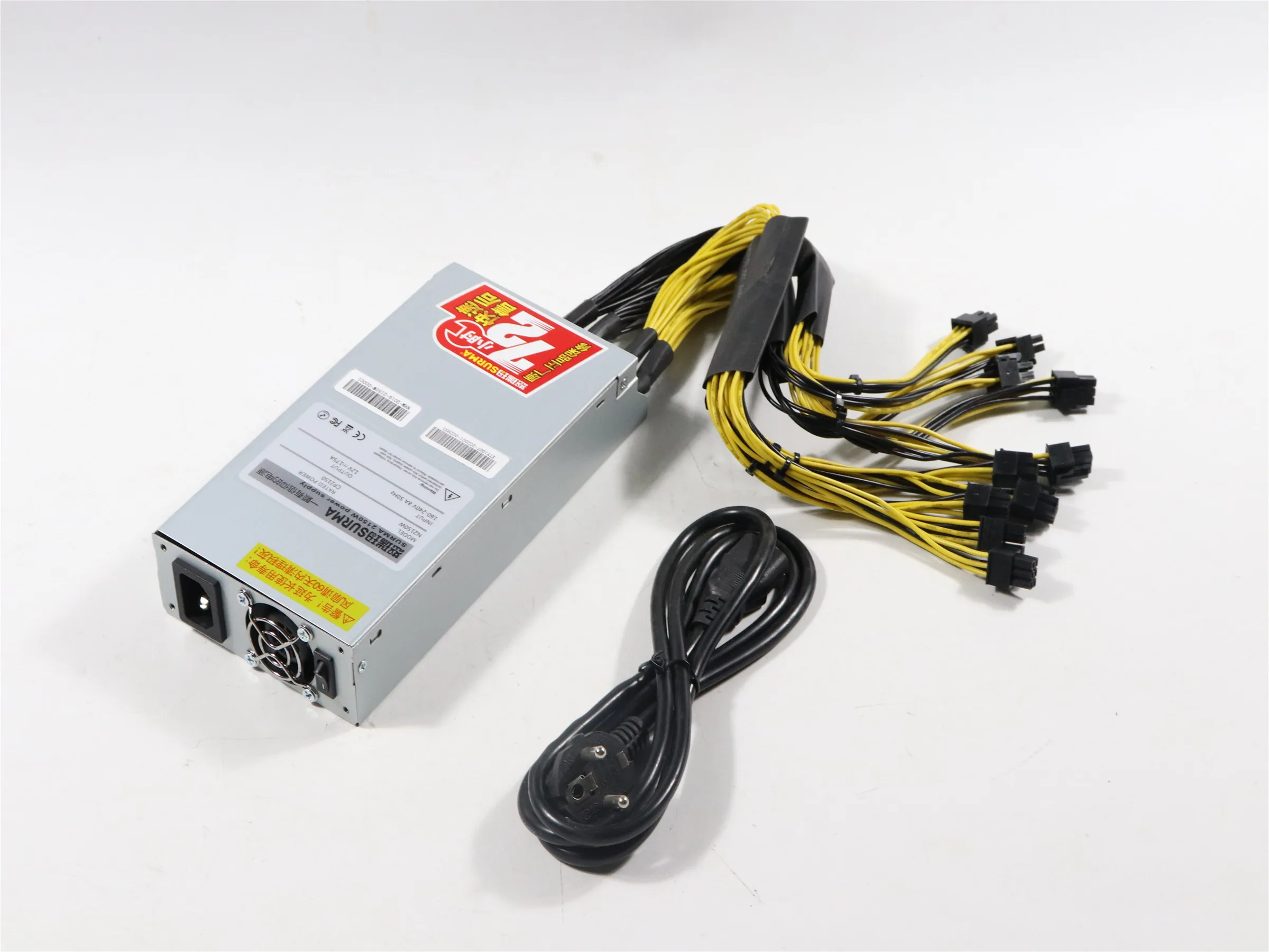 Новый блок питания BTC LTC DASH ZEC Miner 2150 Вт PSU для Antminer S9 S9SE S9k T9 + L3 E3 Z9 Z11 Ebit E9i E10.2