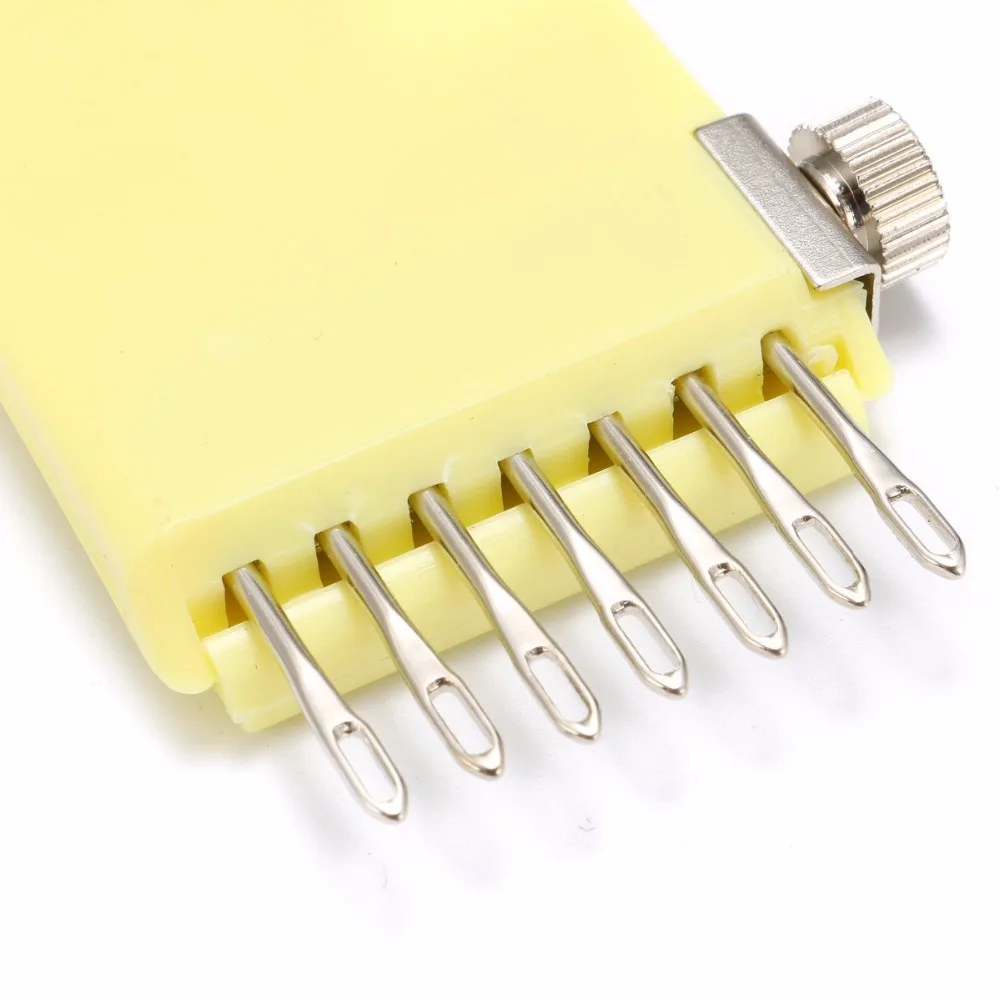 Новый 16 см регулируемый инструмент для передачи вязальная игла 7 отверстий 0 5