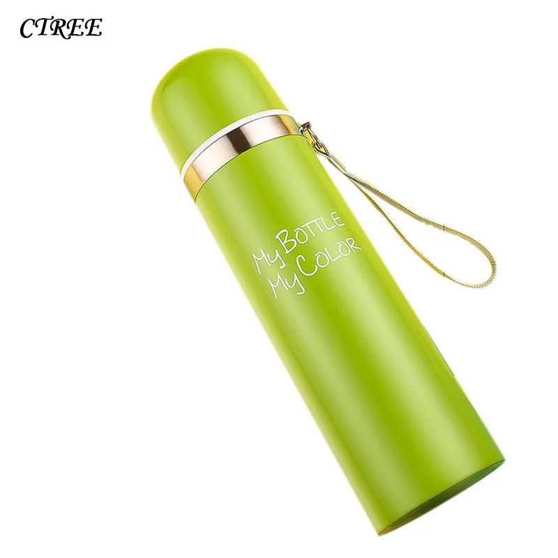 

CTREE 350ml/500ml Portable Stainless Steel Heat Preservation Bottle Tumbler Printing Vacuum Flask Insulated Thermal Bottles C482