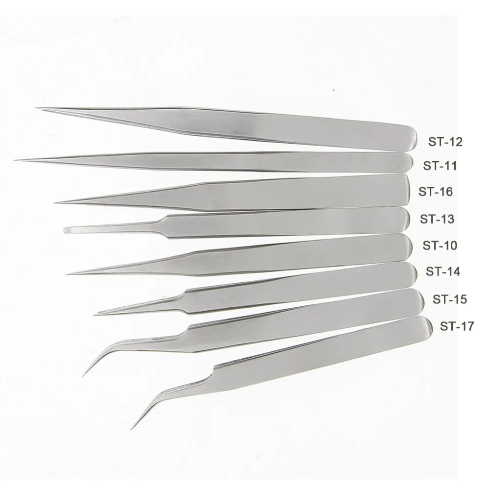Прочный пинцет для наращивания накладных ресниц из нержавеющей стали