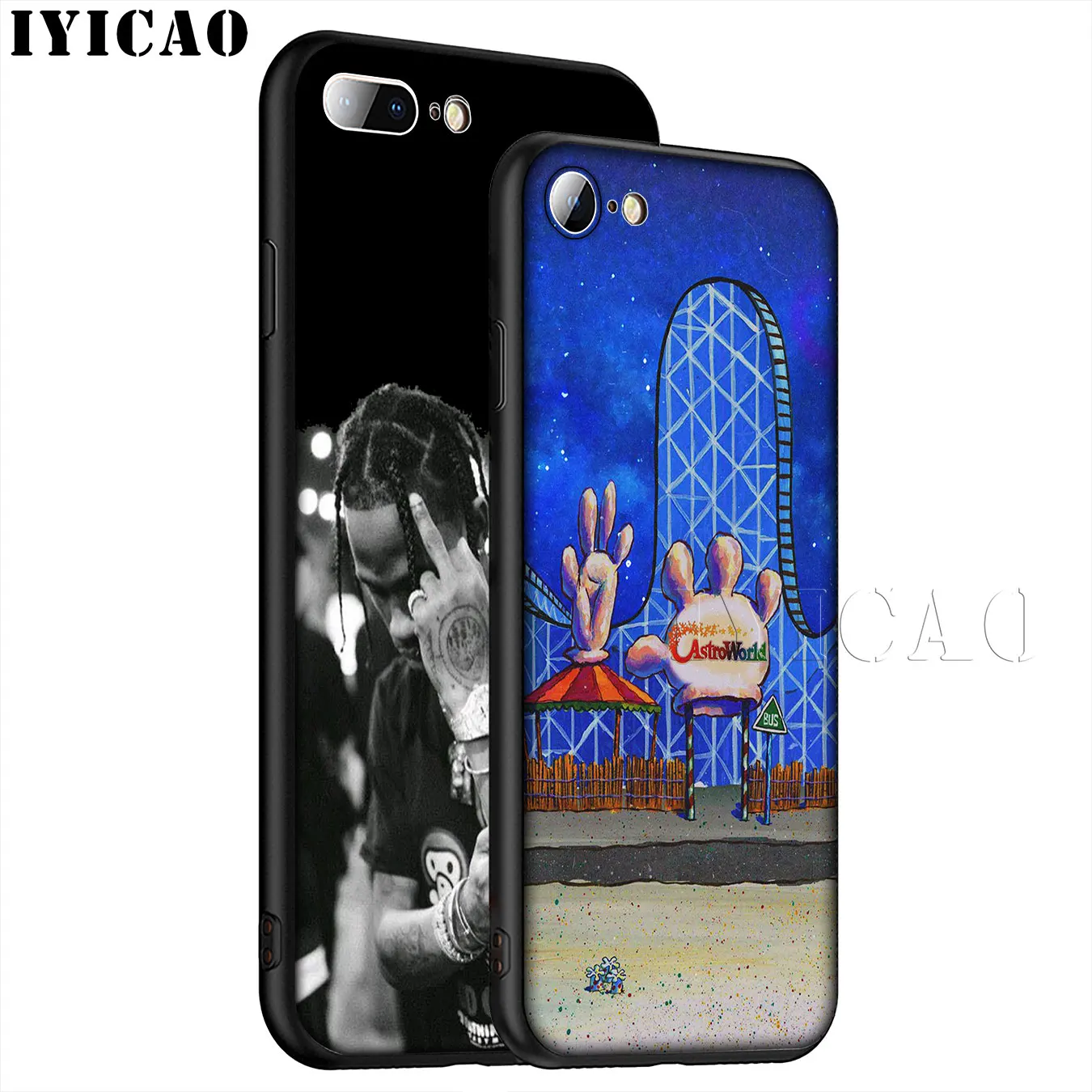 IYICAO Travis Scott Soft Silicone Phone Case for iPhone XR X XS 11 Pro Max 6 6S 7 8 Plus 5 5S SE TPU Black Cover |